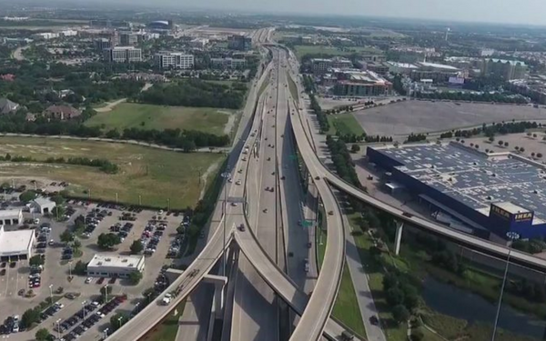 Aerial View of Roads and Interchanges